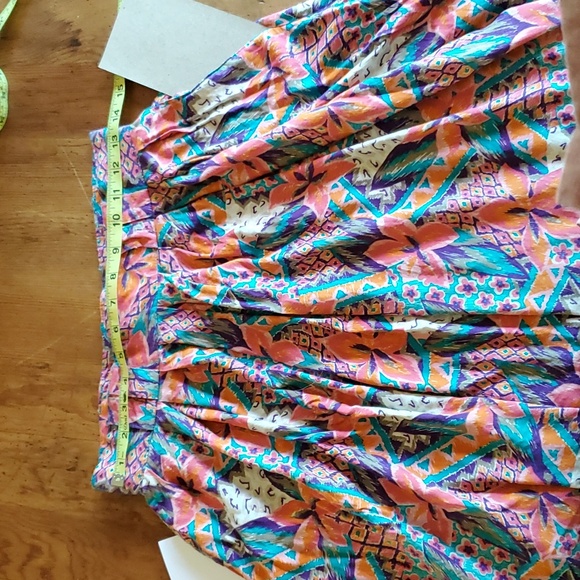 80s vintage sz 12 rayon skirt - Picture 8 of 10